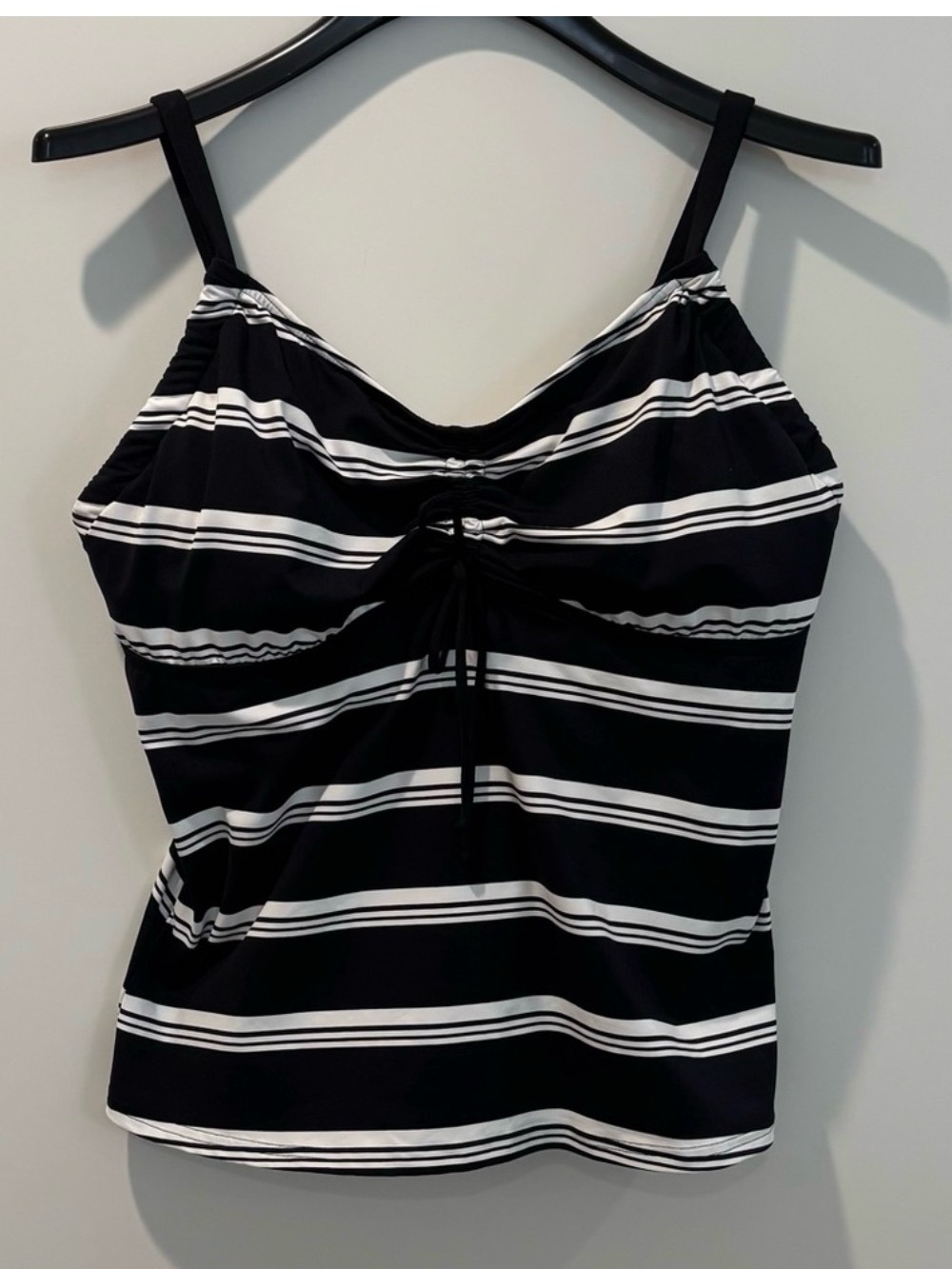 Black & White Striped Tankini Top underwire